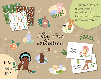 Natural Skin Care vector collection