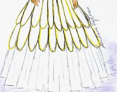 Gold wedding dress design