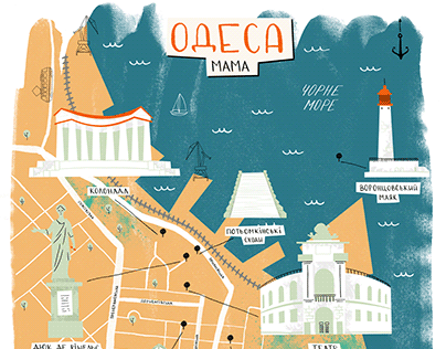 Map of my beautiful hometown: Odesa, Ukraine