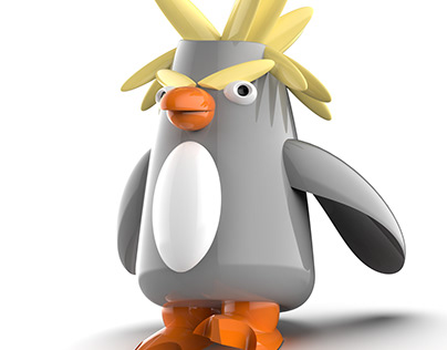 Animal Abstraction 3D Model: Rockhopper Penguin