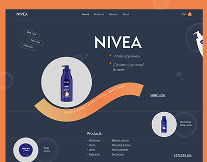 Beauty product landing page