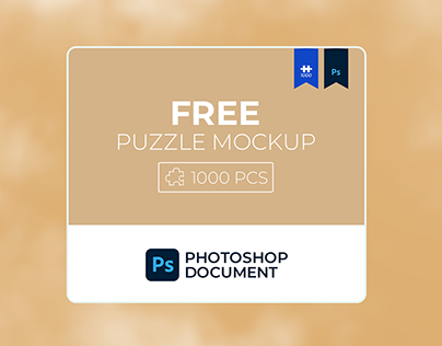 Free PSD Puzzle Mockup - 1000pcs
