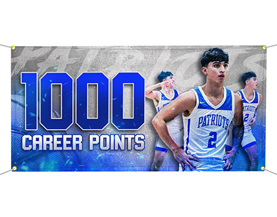 1000 Points Basketball Banner