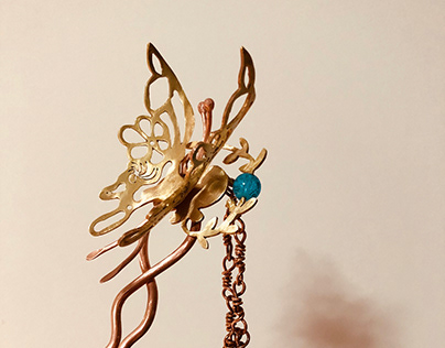 butterfly hairpin/contemporary jewellery