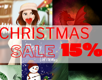 Big Christmas sale 15% for any art order. Don't be late