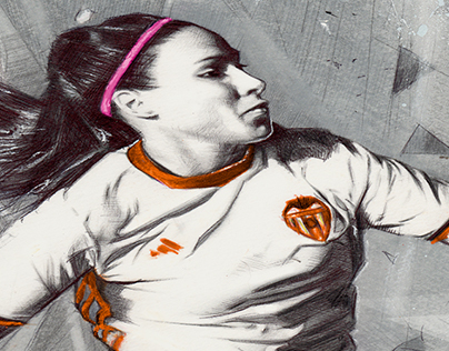 Dibujo de la futbolista del VCF Femenino Mari Paz Vilas