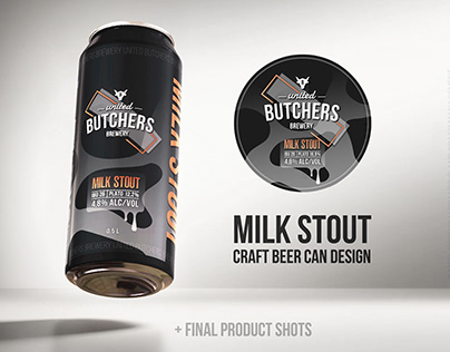 Project thumbnail - Milk Stout Beer Can Design + Real Photos