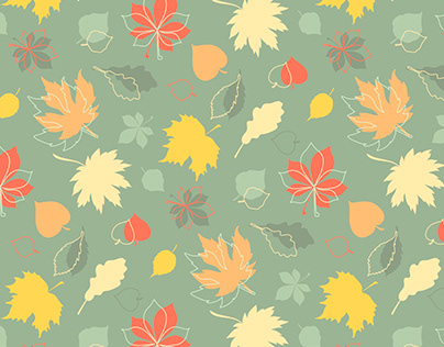 Seamless pattern Autumn leaves