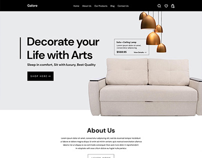 Galore Homepage UI Design - Desktop and Mobile