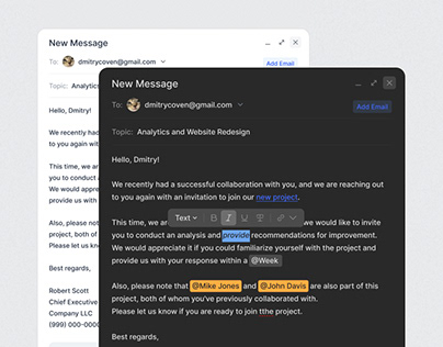 Email Message UI