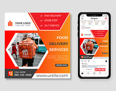Food delivery social media ads banner