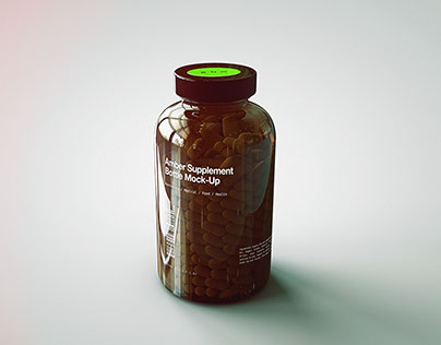 Pill Bottle Bottle Mock-Up | Vitamins Bottle
