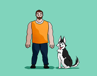 Character Design - The lumberjack and his dog Yoshi