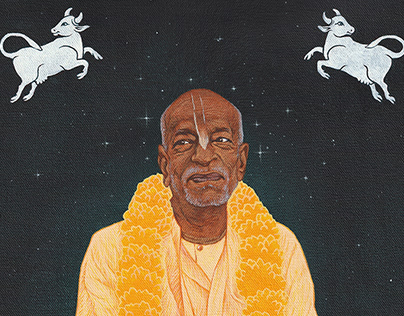 Portrait painting of Srila Prabhupada