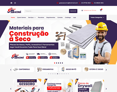 Site Instutcional e E-commerce Gesso Sacomã