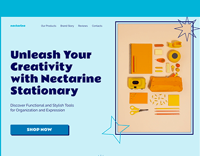 Nectarine Stationary Landing Page Concept Design