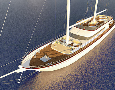 Luxury Sail yacht design and visualisation