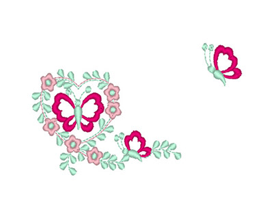 butterfly and flower embroidery design