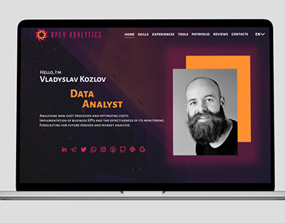 design of a portfolio website for an analyst