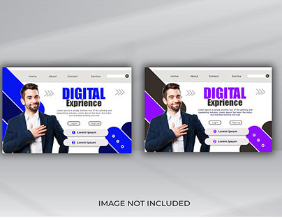 Landing Page Template Design With Team Business