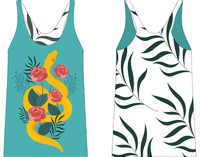 Fashion flat design of a tank top and a t shirt