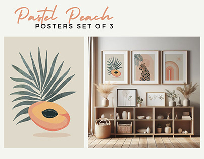 Pastel Peach posters set