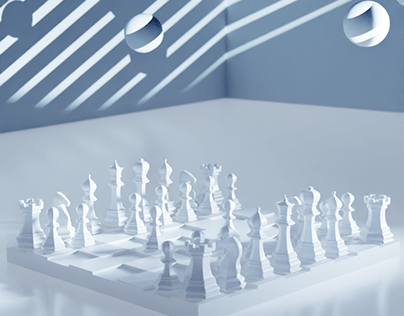3D abstract chessboard design.