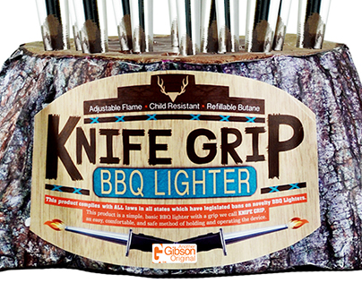 Knife Grip Lighter in Stump Display