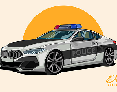 NEW BMW POLICE CAR VECTOR ILLUSTRATION