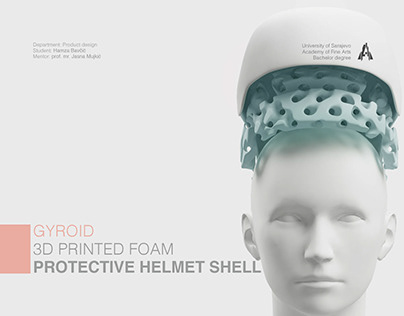 Gyroid protective helmet shell - 3D printed foam