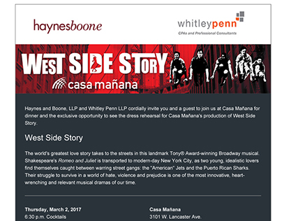 Haynes and Boone - Casa Manana CoBranded Invite
