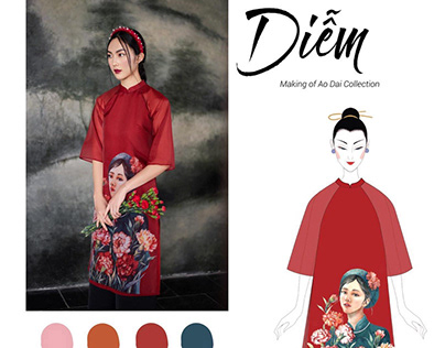 Watercolor Painting - Making of Ao Dai - D.chic