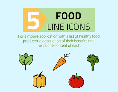5 food line icons for App