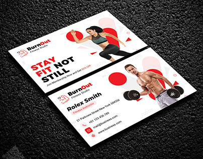 Fitness / Gym Business Card PSD Template