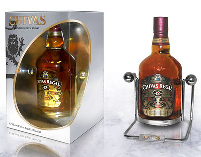 Chivas Regal value added package with cradle pourer