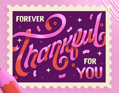 Forever Thankful! Ribbon Lettering Forever Stamp