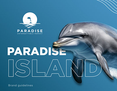 minimalist paradise island logo presentation