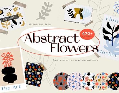 Abstract Floral clip arts & patterns