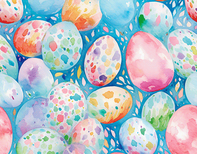 Watercolor Easter eggs seamless