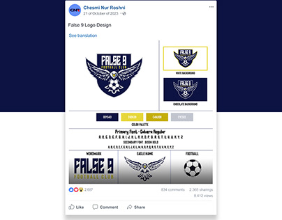 Project thumbnail - False 9 Turf Football Club Logo Design