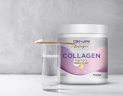 GNR Collagen 300 GR Powder Jar Packaging Design