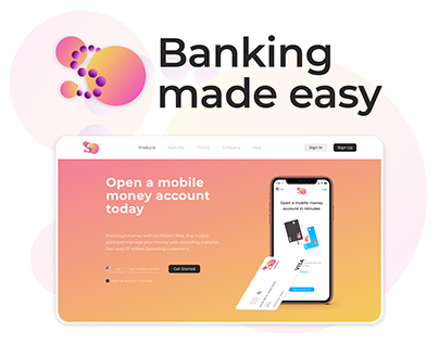 Spending App Mobile Banking Home Page