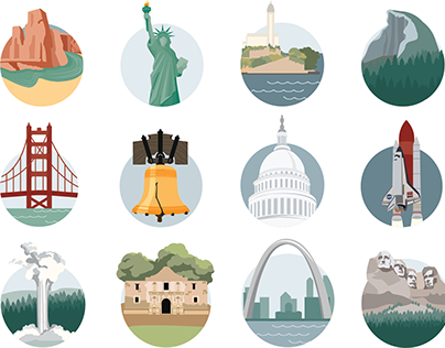 US Landmark Icons