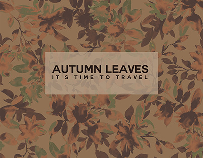 Abstract watercolor fallen leaves pattern