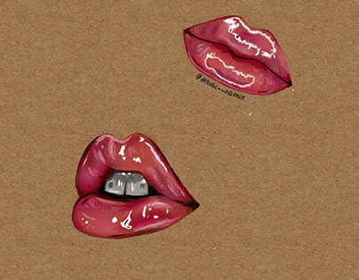 Glossy lips digital art