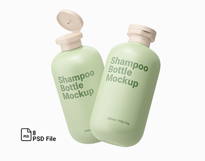 8 PSD Squeeze Shampoo Bottle Mockup