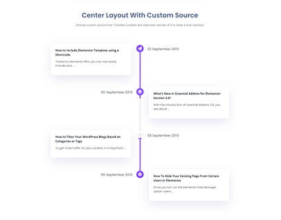 Content Timeline with wordpress elementor