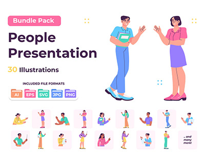 People Presentation Gestures Illustration