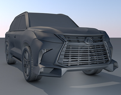 LOW POLY steering wheel from a car Lexus LX 570