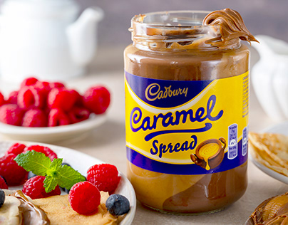 Cadbury caramel spread product photography